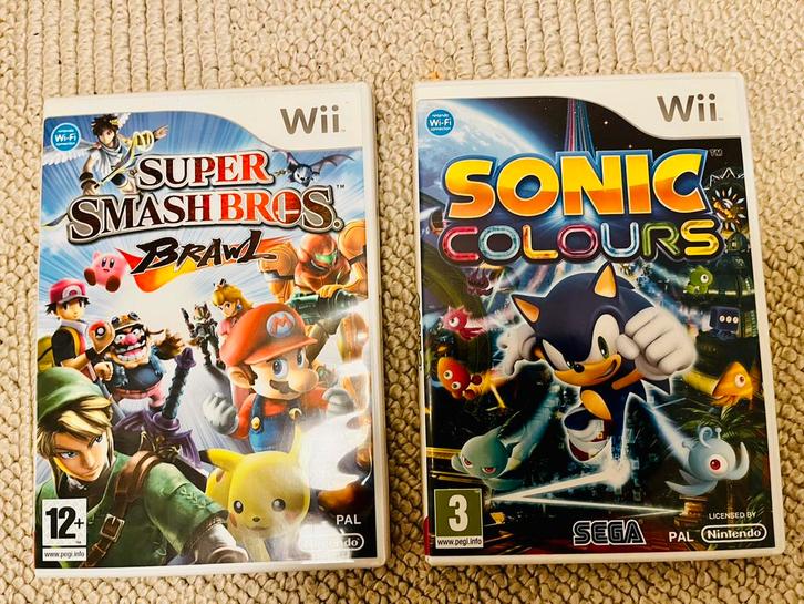 Vends Super Smash Bros Wii + Sonic Colours Wii, Games en Spelcomputers, Games | Nintendo Wii, Gebruikt, Ophalen