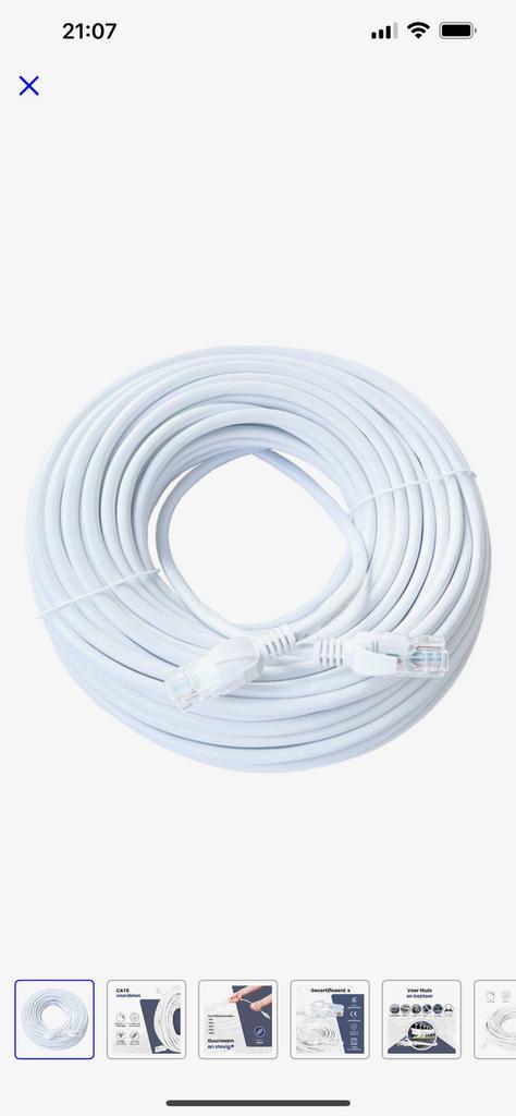 Internetkabel 20 meter - Lan/, Computers en Software, Pc- en Netwerkkabels, Zo goed als nieuw, Ophalen of Verzenden