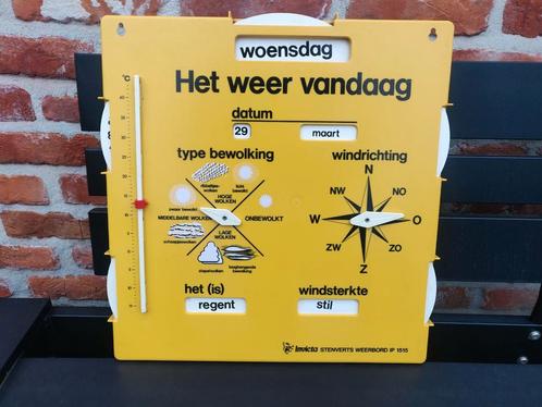Retro weerbord (Invicta IP 1515), Antiek en Kunst, Antiek | Schoolplaten, Ophalen