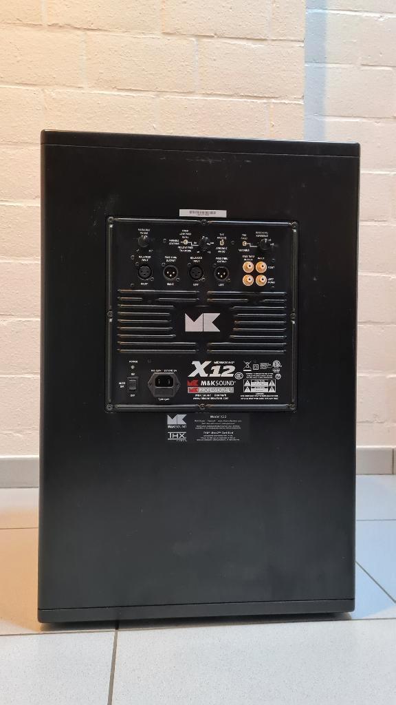Subwoofer M&K Sound X12 zwart, TV, Hi-fi & Vidéo, Enceintes, Utilisé, Subwoofer, 120 watts ou plus, Autres marques, Enlèvement