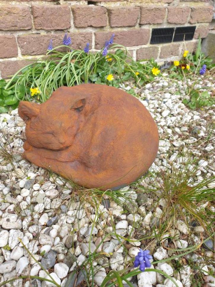 tuinbeeld poes , aanbieding, Tuin en Terras, Tuinbeelden, Nieuw, Dierenbeeld, Beton, Ophalen of Verzenden
