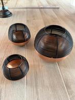 Moderne metalen theelichthouders 3 stuks, Enlèvement, Comme neuf, Chandelier