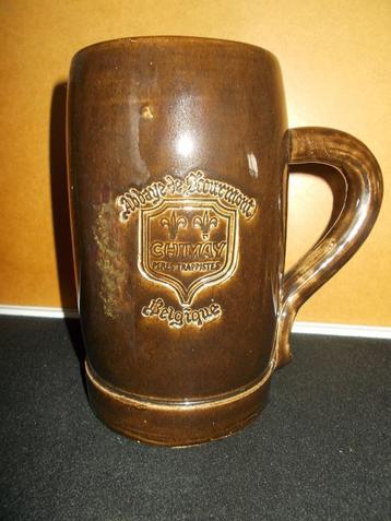 Trappist CHIMAY-Pot à bière en faïence 1,5L - brun foncé - 4, Enlèvement ou Envoi, Comme neuf, Chope(s), Autres marques