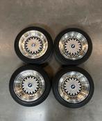 Mooie breedset JR-velgen 4x100 + 2 banden, Auto-onderdelen, Ophalen, Velg(en)