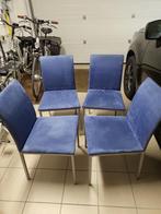 Keuken of eetkamer stoelen (gratis), Huis en Inrichting, Ophalen, Gebruikt, Blauw, Vier