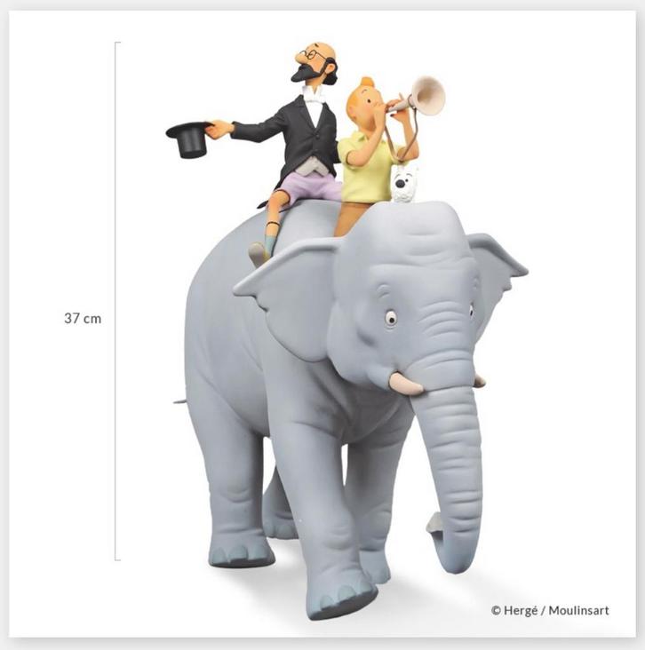 Kuifje, Snowy en Filemon op de olifant, Verzamelen, Stripfiguren, Nieuw, Kuifje, Ophalen