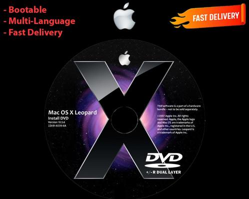 Installez OS X Leopard 10.5.6 via DVD, Intel PowerMac G4 G5, Informatique & Logiciels, Systèmes d'exploitation, Neuf, MacOS, Envoi
