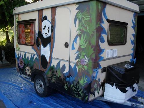 Heb je een saaie caravan,graffiti stijl, Caravans en Kamperen, Caravans, Particulier, meer dan 6, Adria, Ophalen