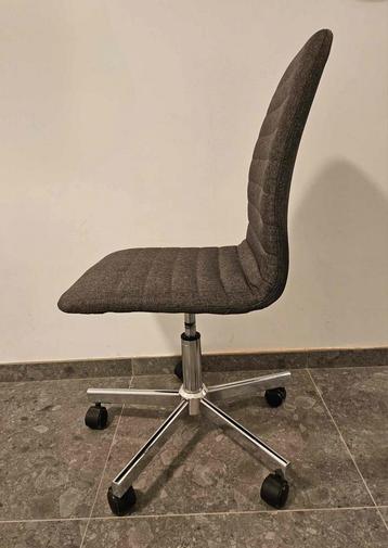 Chaise de bureau gris foncé/tissu/chrome  