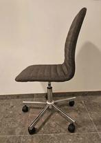 Chaise de bureau gris foncé/tissu/chrome, Comme neuf, Chaise de bureau, Enlèvement ou Envoi