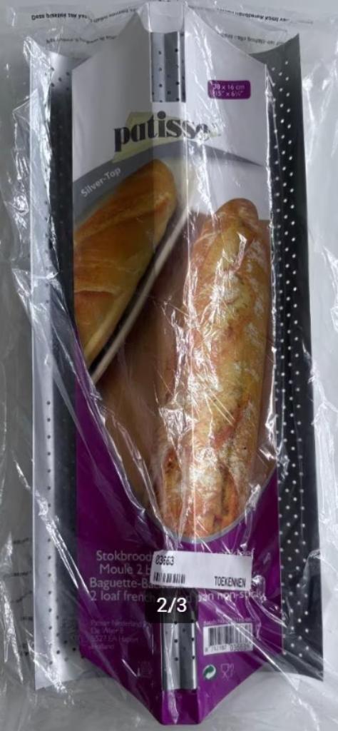 Patisse stokbroodvorm - 2-delig 38x17cm, Huis en Inrichting, Keuken | Potten en Pannen, Nieuw, Overige typen, Inox, Ophalen of Verzenden