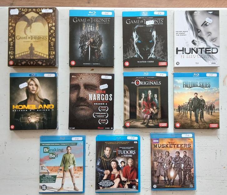 12 Blu Ray TV series, CD & DVD, Blu-ray, Comme neuf, Action, Enlèvement