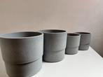Bloempotten - grijs - 9 cm en 12 cm, Ophalen, Kunststof, Rond, Tuin