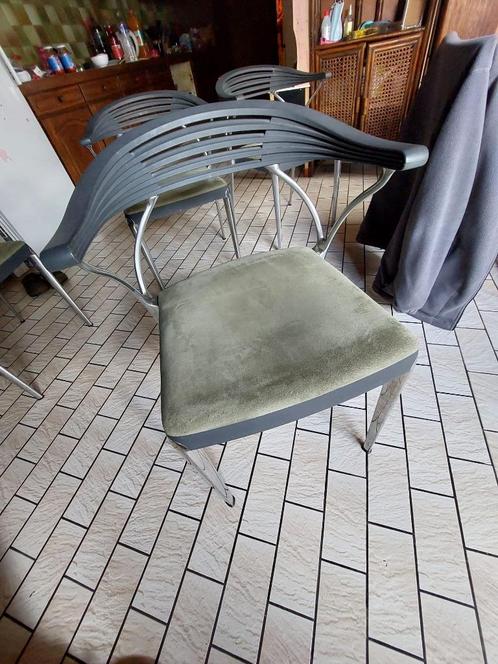 3 stoelen luigi origlia Italy vintage design 3, Huis en Inrichting, Stoelen, Gebruikt, Drie, Zwart, Ophalen