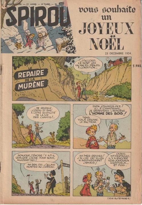 Hebdomadaires Spirou des années 1954 et 56, Boeken, Stripverhalen, Gelezen, Meerdere stripboeken, Ophalen of Verzenden