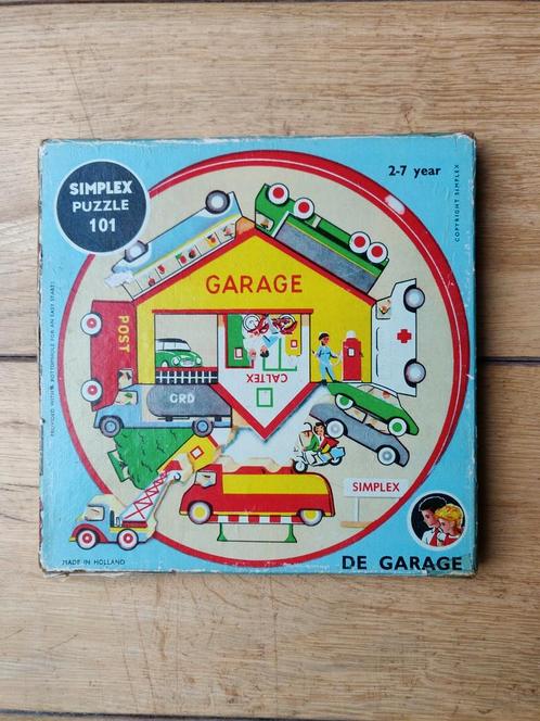 Simplex puzzel, thema garage, Kinderen en Baby's, Speelgoed | Educatief en Creatief, Zo goed als nieuw, Ophalen of Verzenden