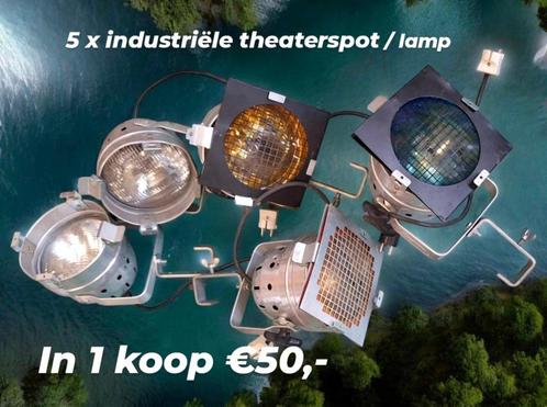 5 x industriële theaterspot, lamp, lampen, spots., Huis en Inrichting, Lampen | Spots, Gebruikt, Plafondspot of Wandspot, Ophalen of Verzenden