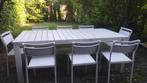 Table jardin 200x100 cm avec huit chaises, Jardin & Terrasse, Tables de jardin, Rectangulaire, Enlèvement, Utilisé, Métal