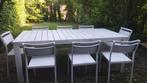 Table jardin 200x100 cm avec huit chaises, Jardin & Terrasse, Rectangulaire, Enlèvement, Utilisé, Métal