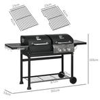 Gas en houtskool BBQ in 1 161 x 53 x 101 cm, Verzenden, Nieuw