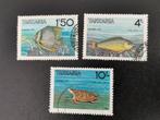 Tanzanie 1986 - faune sous-marine - poissons, tortues de mer, Timbres & Monnaies, Timbres | Afrique, Affranchi, Enlèvement ou Envoi