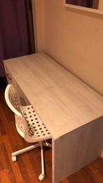 Super bureau en bois blanc avec sa chaise à saisir !!!, Enlèvement, Comme neuf, Bureau