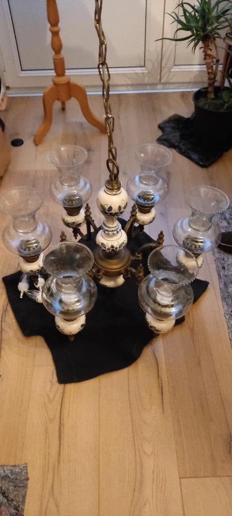 Antieke hangende kroonluchter, Huis en Inrichting, Lampen | Kroonluchters, Ophalen