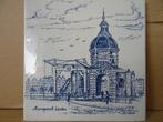 Delfts blauwe tegel Leiden tegel Morspoort Leiden vintage, Antiek en Kunst, Ophalen of Verzenden