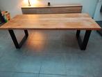 industrieel vol eiken eettafel, Huis en Inrichting, Tafels | Eettafels, Ophalen, Gebruikt