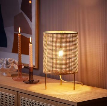 Set bohemian tafellampen / rieten lampen voor nachtkastjes  beschikbaar voor biedingen