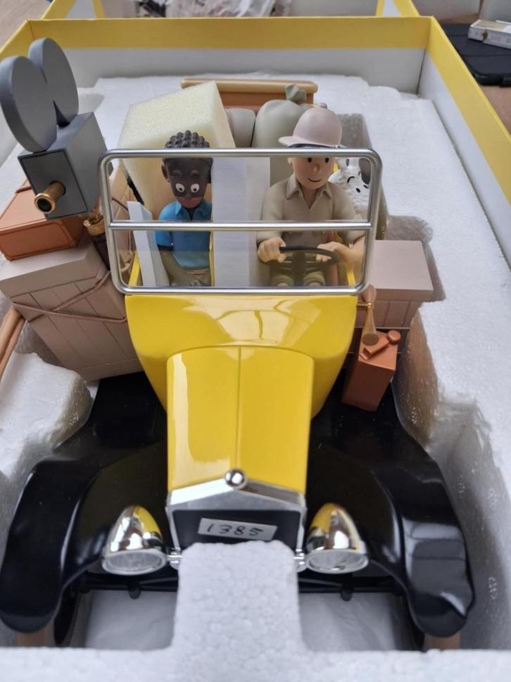 Voiture jaune Ford T de Tintin au Congo – 1/12e (2020), Verzamelen, Stripfiguren, Zo goed als nieuw, Beeldje of Figuurtje, Kuifje