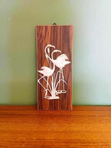 Vintage wanddecoratie flamingos beschikbaar voor biedingen