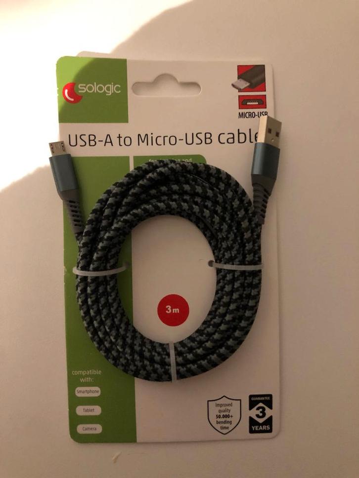 laad- en datakabel micro-USB, Computers en Software, Pc- en Netwerkkabels, Nieuw, Ophalen of Verzenden