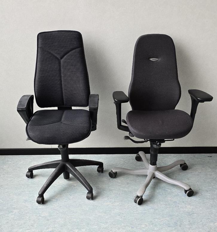 Kinnarps leren bureaustoel — ergonomisch comfort, Huis en Inrichting, Woonaccessoires | Etagères, Gebruikt, Ophalen