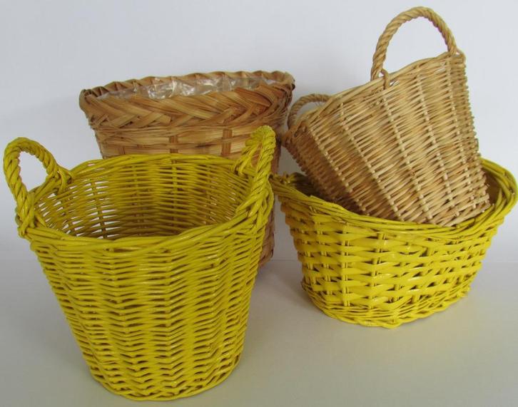 Rieten mandjes deco, Huis en Inrichting, Woonaccessoires | Schalen en Manden, Nieuw, Mand, Rond, Riet, Ophalen of Verzenden