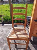 Masieve stoelen met rieten zitting, Huis en Inrichting, Stoelen, Ophalen, Riet of Rotan, Gebruikt, Bruin