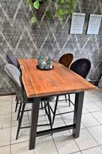 Industriële bartafel + 4 barkrukken, Huis en Inrichting, Barkrukken, Ophalen, Zo goed als nieuw, Metaal