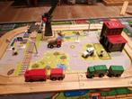Houten speelgoed : puzzel met spoorweg rond, Utilisé, Enlèvement ou Envoi