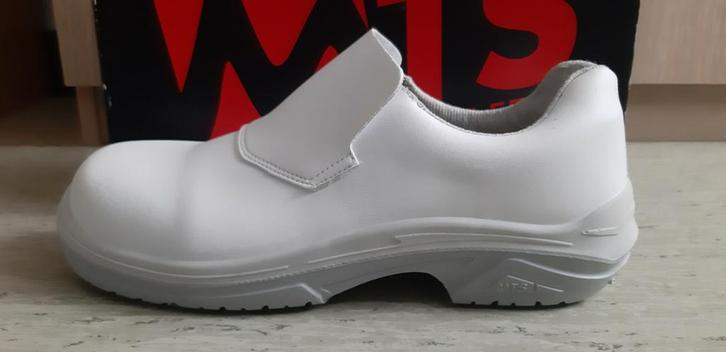 Nieuwe witte lederen veiligheidsschoenen maat 45 merk MTS, Vêtements | Hommes, Chaussures, Neuf, Blanc, Enlèvement