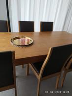Lofttafel, 6 Houten stoelen in leder afgewerkt, Maison & Meubles, Tables | Tables à manger, Comme neuf, Enlèvement