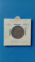 1 franc 1867 Léopold 2 Belgique, Ophalen of Verzenden, Zilver, Losse munt