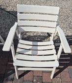 4 chaises pliantes blanches..., Jardin & Terrasse, Chaises de jardin, Enlèvement, Utilisé, Bois, Pliant