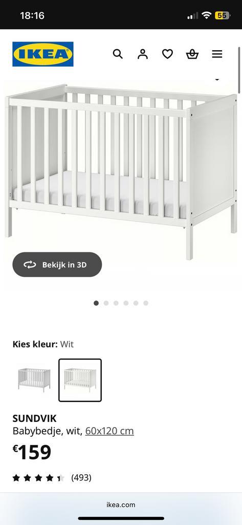 Babyed Ikea Sundvik en matras Aerosleep Evolution, Kinderen en Baby's, Babywiegjes en Ledikanten, Zo goed als nieuw, Ophalen