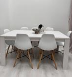 Eettafel met stoelen 6 stuks, Huis en Inrichting, Ophalen, Overige materialen, Gebruikt, 100 tot 150 cm