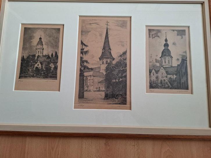 3 kerken prov. Antwerpen, Antiek en Kunst, Kunst | Etsen en Gravures, Ophalen of Verzenden