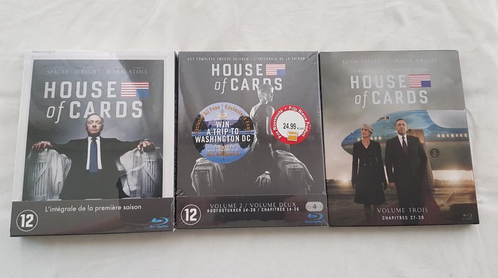 Lot coffrets Blu-Ray House of Cards (saisons 1 à 3), Cd's en Dvd's, Ophalen, Zo goed als nieuw, Tv en Series, Boxset