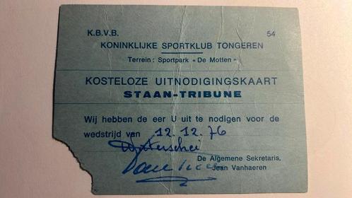 Ticket KS Tongres - Waterschei Thor Genk 1976, Collections, Articles de Sport & Football, Utilisé, Autres types, Envoi