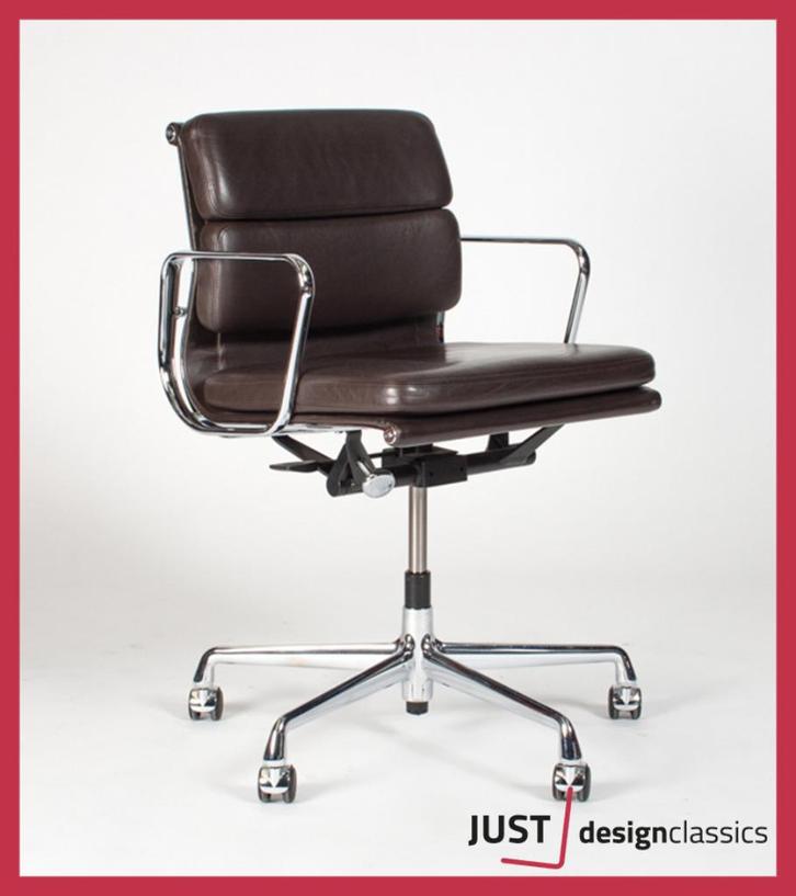 Eames Vitra ea 217 Bruin Leder Chroom, Huis en Inrichting, Bureaustoelen, Bruin, Ophalen