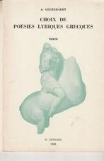 Choix de poésies lyriques grecques Texte A. Geerebaert, Gelezen, Europa overig, A. Geerebaert, Ophalen of Verzenden