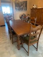 Table et 6 chaise salle à manger, Maison & Meubles, Enlèvement, Utilisé, Cinq personnes ou plus, Chêne